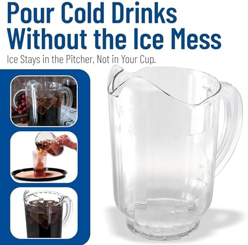 Carlisle Versapour Pitcher with Window, 60 oz Clear SAN Plastic in Clear, alternate view 6