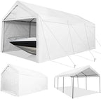 Carport, Upgraded 10x 20 Heavy Duty Carport Canopy with Removable Waterproof and UV-Treated Ripstop Cover