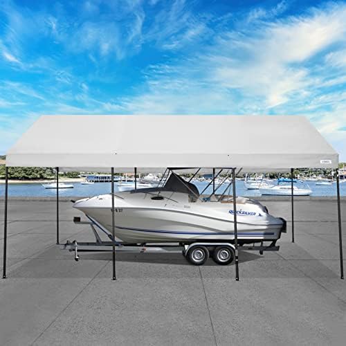 Carport, Upgraded 10x 20 Heavy Duty Carport Canopy with Removable Waterproof and UV-Treated Ripstop Cover, alternate view 2