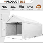 Carport, Upgraded 10x 20 Heavy Duty Carport Canopy with Removable Waterproof and UV-Treated Ripstop Cover, alternate view 3