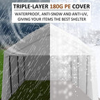 Carport, Upgraded 10x 20 Heavy Duty Carport Canopy with Removable Waterproof and UV-Treated Ripstop Cover, alternate view 6
