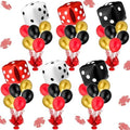 Casino Party Balloons Stand Kit 6 Sets, Black, Red, and Yellow in 6 Count (Pack of 1) in Black, Red, and Yellow