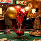 Casino Party Balloons Stand Kit 6 Sets, Black, Red, and Yellow in 6 Count (Pack of 1) in Black, Red, and Yellow, alternate