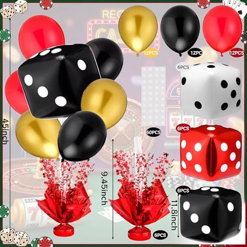 Casino Party Balloons Stand Kit 6 Sets, Black, Red, and Yellow in 6 Count (Pack of 1) in Black, Red, and Yellow, alternate