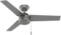 Cassius, Outdoor or Indoor, Ceiling Fan, 44 inch, Matte Silver in Matte Silver