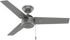 Cassius, Outdoor or Indoor, Ceiling Fan, 44 inch, Matte Silver in Matte Silver
