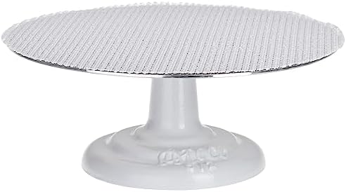 Cast Iron and Non-Slip Pad Cake Stand, 12 inch, White in White