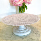 Cast Iron and Non-Slip Pad Cake Stand, 12 inch, White in White, alternate view 5