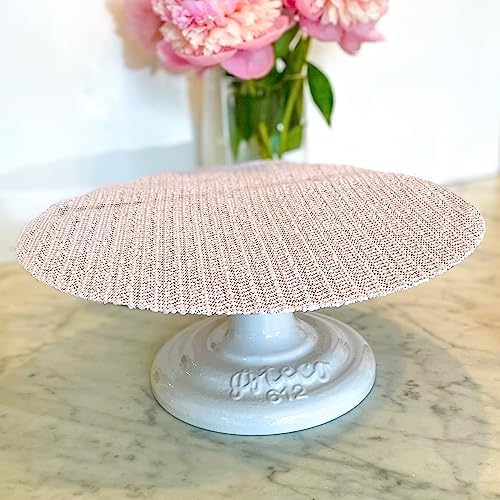 Cast Iron and Non-Slip Pad Cake Stand, 12 inch, White in White, alternate view 5