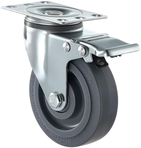 Caster Wheels, 5 Inch Heavy Duty Casters, Compatible with VEVOR Insulated Food Pan Carrier, Set of 4 (2 Swivel