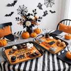 Cat & Pumpkin Serving Trays with Handles, 16 Inch, Set of 2 in Black Cat, alternate view 2