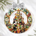 Cat Tree Christmas Ornament Crystal Glass 3 * 3.3 in for Xmas Tree Decor
