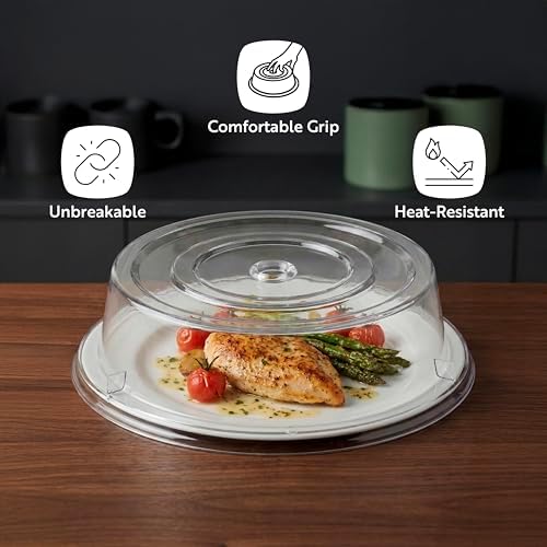 Cater Tek 10.2 Inch Polycarbonate Plate Covers, 10 Shatterproof Dish Covers - Dishwashable, For 10-Inch Plates, alternate