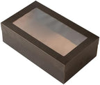 Cater Tek 10.2 x 6.1 x 3.2 Inch Baked Goods Boxes, 10 Greaseproof Pastry Boxes - Window Lids, Insert Tab Lock