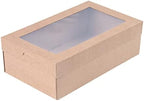 Cater Tek 10.2 x 6.1 x 3.2 Inch Catering Boxes, 10 Insert Tab Lock Baked Goods Boxes - Window Lids, Easy