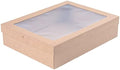 Cater Tek 14.3 x 10 x 3.2 Inch Catering Boxes, 10 Insert Tab Lock Baked Goods Boxes - Window Lids, Easy