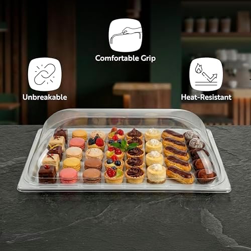 Cater Tek 21 Inch Polycarbonate Plate Covers, 10 Shatterproof Dish Covers - Dishwashable, For 21 Inch Plates, alternate view