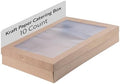 Cater Tek 22.2 x 10 x 3.2 Inch Catering Boxes, 10 Insert Tab Lock Baked Goods Boxes - Window Lids, Easy
