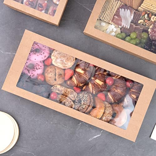 Cater Tek 22.2 x 10 x 3.2 Inch Catering Boxes, 10 Insert Tab Lock Baked Goods Boxes - Window Lids, Easy, alternate view 2
