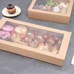 Cater Tek 22.2 x 10 x 3.2 Inch Catering Boxes, 100 Insert Tab Lock Baked Goods Boxes - Window Lids, Easy, alternate view 2