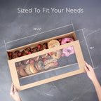 Cater Tek 22.2 x 10 x 3.2 Inch Catering Boxes, 100 Insert Tab Lock Baked Goods Boxes - Window Lids, Easy, alternate view 3
