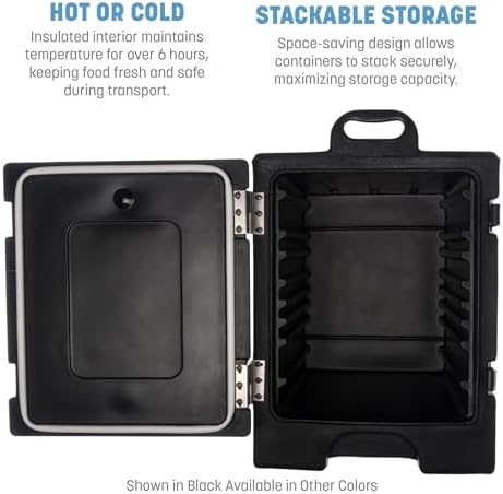Cateraide Front Loading Insulated Food Pan Carrier, for Storage and Transport of Food, 5 Pan Capacity, 25.25" x, alternate
