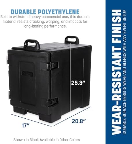 Cateraide Front Loading Insulated Food Pan Carrier, for Storage and Transport of Food, 5 Pan Capacity, 25.25" x, alternate
