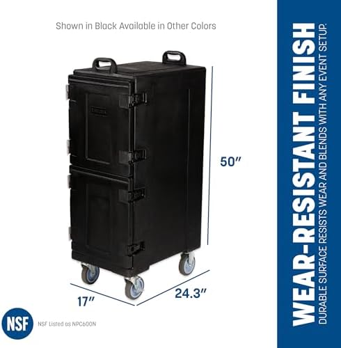 Cateraide Insulated Front Loading Food Pan Carrier with Casters for Catering, Events, and Restaurants, Plastic, alternate