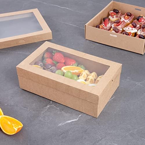Catering Box With Lid 100 Count 10.16 x 6.1 x 3.15 Inch Paper Rectangle Disposable Food Packaging Box, alternate view 2