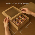 Catering Box With Lid 100 Count 9.02 x 8.98 x 2.36 Inch Paper Square Disposable Food Packaging Box, Square, alternate view 3