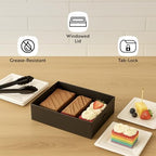 Catering Box With Lid 100 Count 9.02 x 8.98 x 2.36 Inch Paper Square Disposable Food Packaging Box, Square, alternate view 5