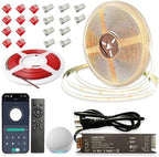 CCT COB LED Strips Light Kit,2700K-6500K,32.8ft/10m, Dimmable & Cuttable,24V Tape Strip with Smart Transformer