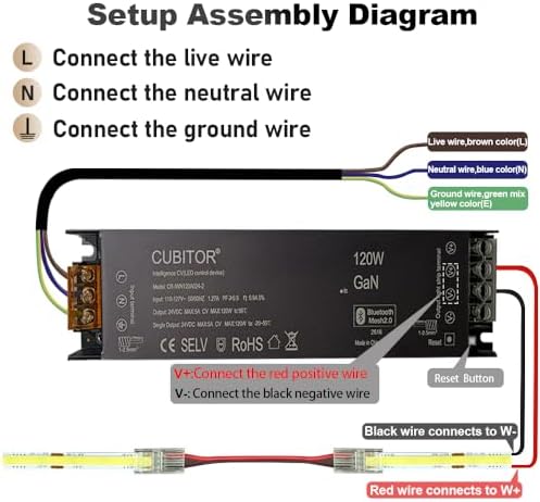 CCT COB LED Strips Light Kit,2700K-6500K,32.8ft/10m, Dimmable & Cuttable,24V Tape Strip with Smart Transformer, alternate