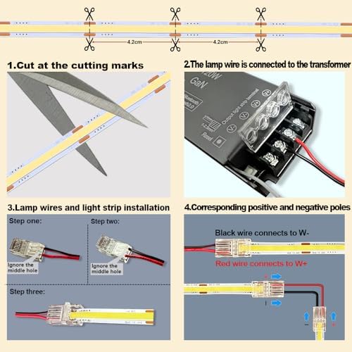 CCT COB LED Strips Light Kit,2700K-6500K,32.8ft/10m, Dimmable & Cuttable,24V Tape Strip with Smart Transformer, alternate