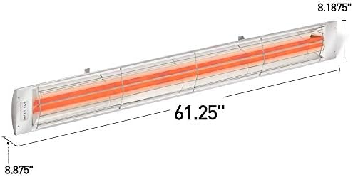 CD-6024 SS Stainless Steel Dual Element Electric Patio Heater, 61.25", 6000 Watt, 240 Volt, Stainless Steel, alternate view 3