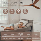 Ceiling Fan no Light,60 inch Outdoor Ceiling Fan Without Lights for Patios, 3 Blade Solid Wooden Propeller, alternate view 4