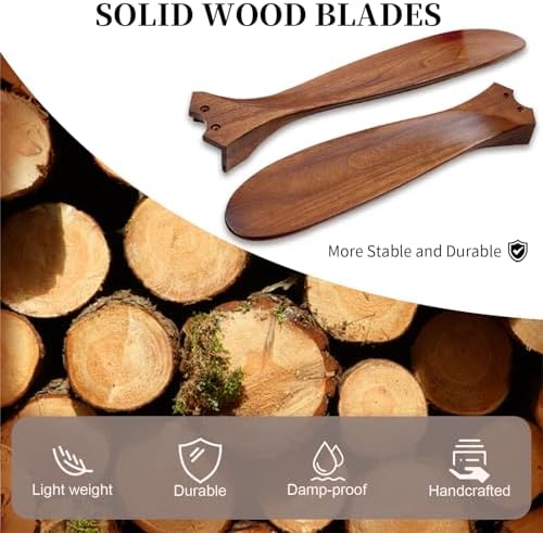 Ceiling Fan no Light,60 inch Outdoor Ceiling Fan Without Lights for Patios, 3 Blade Solid Wooden Propeller, alternate view 6