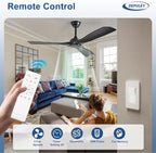 Ceiling Fan Without Light: 52 Inch 3 Blade Outdoor Fans for Patios in Black 02, alternate view 5