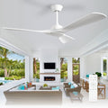 Ceiling Fan Without Light: 52 Inch 3 Blade Outdoor Fans for Patios - White Fandelier Ceiling Fan No Light Indoor