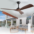 Ceiling Fan Without Light: 52 Inch 3 Plastic Blade Outdoor Fans in Walnut 02
