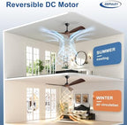 Ceiling Fan Without Light: 52 Inch 3 Plastic Blade Outdoor Fans in Walnut 02, alternate view 4