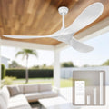 Ceiling Fan Without Lights, Outdoor Ceiling Fan with Remote, 6-Speed Adjustable Reversible DC Motor for Patio &