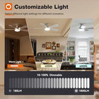 Ceiling Fans with Lights, 42 Inch Low Profile Ceiling Fan with Light and Remote Control, Flush Mount, alternate view 7