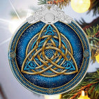 Celtic Knot Crystal Glass Hanging Ornament for Christmas Tree Decor, Christmas Ornaments Xmas Decorations