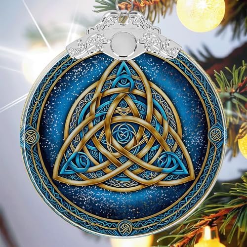 Celtic Knot Crystal Glass Hanging Ornament for Christmas Tree Decor, Christmas Ornaments Xmas Decorations