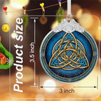 Celtic Knot Crystal Glass Hanging Ornament for Christmas Tree Decor, Christmas Ornaments Xmas Decorations, alternate view 2