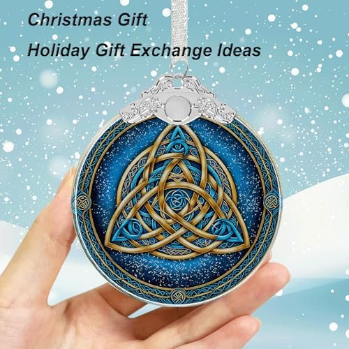 Celtic Knot Crystal Glass Hanging Ornament for Christmas Tree Decor, Christmas Ornaments Xmas Decorations, alternate view 5