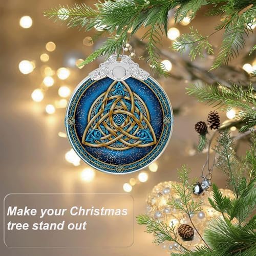 Celtic Knot Crystal Glass Hanging Ornament for Christmas Tree Decor, Christmas Ornaments Xmas Decorations, alternate view 6