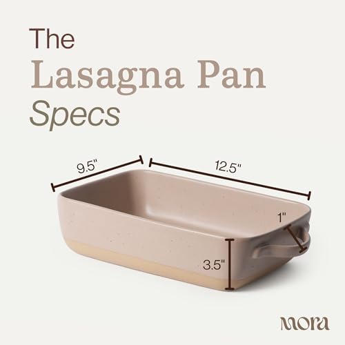 Ceramic Baking Dish with Handles For Casserole, Lasagna, Gratin, Broiling, Roasting, and Baking. Large 9x13 in, alternate