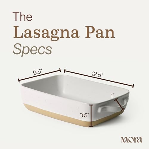Ceramic Baking Dish with Handles For Casserole, Lasagna, Gratin, Broiling, Roasting, and Baking. Large 9x13 in, alternate